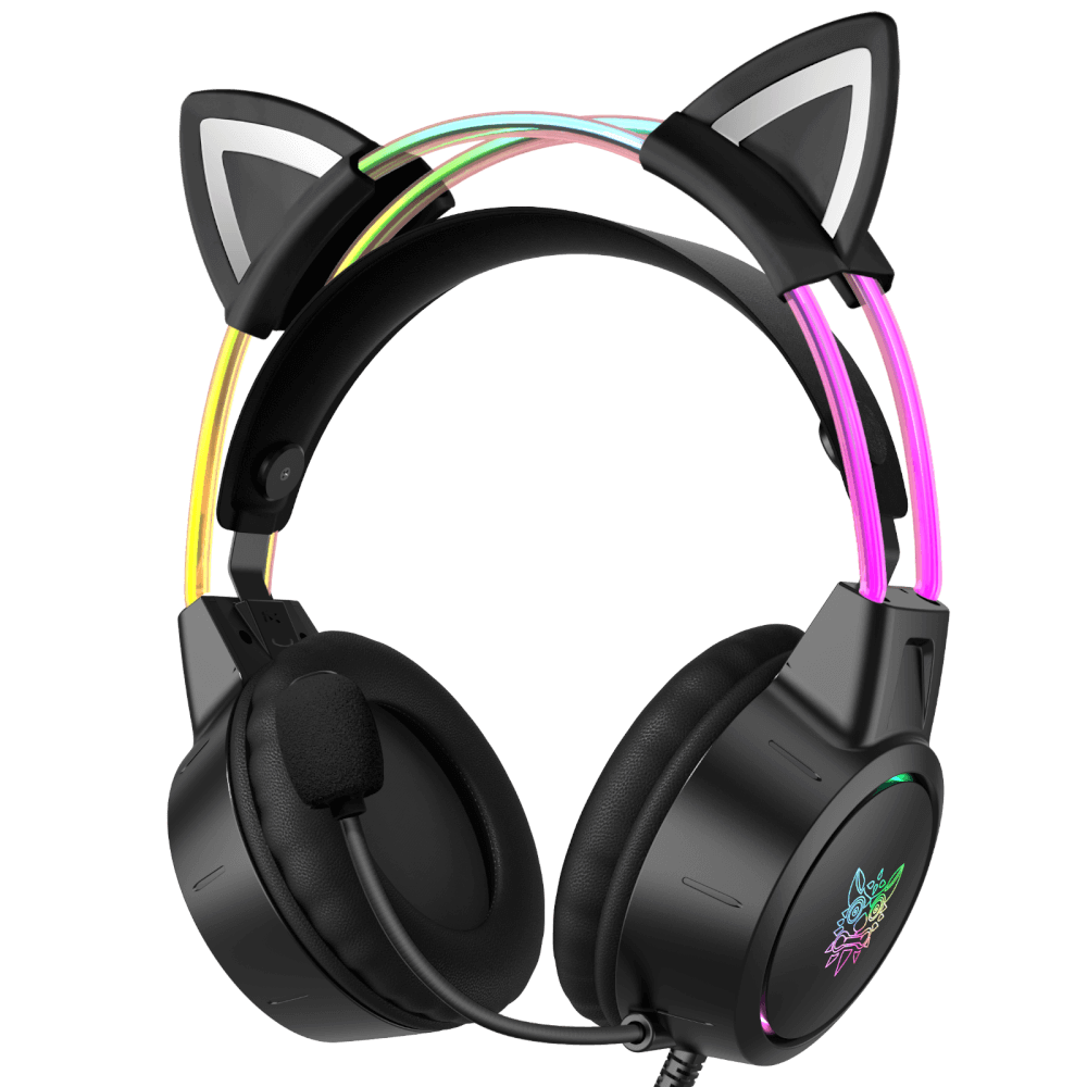 หูฟังเกมมิ่ง ONIKUMA X15 PRO CAT EARS RGB LIGHT DOUBLE-HEAD BEAM - สีดำ_1