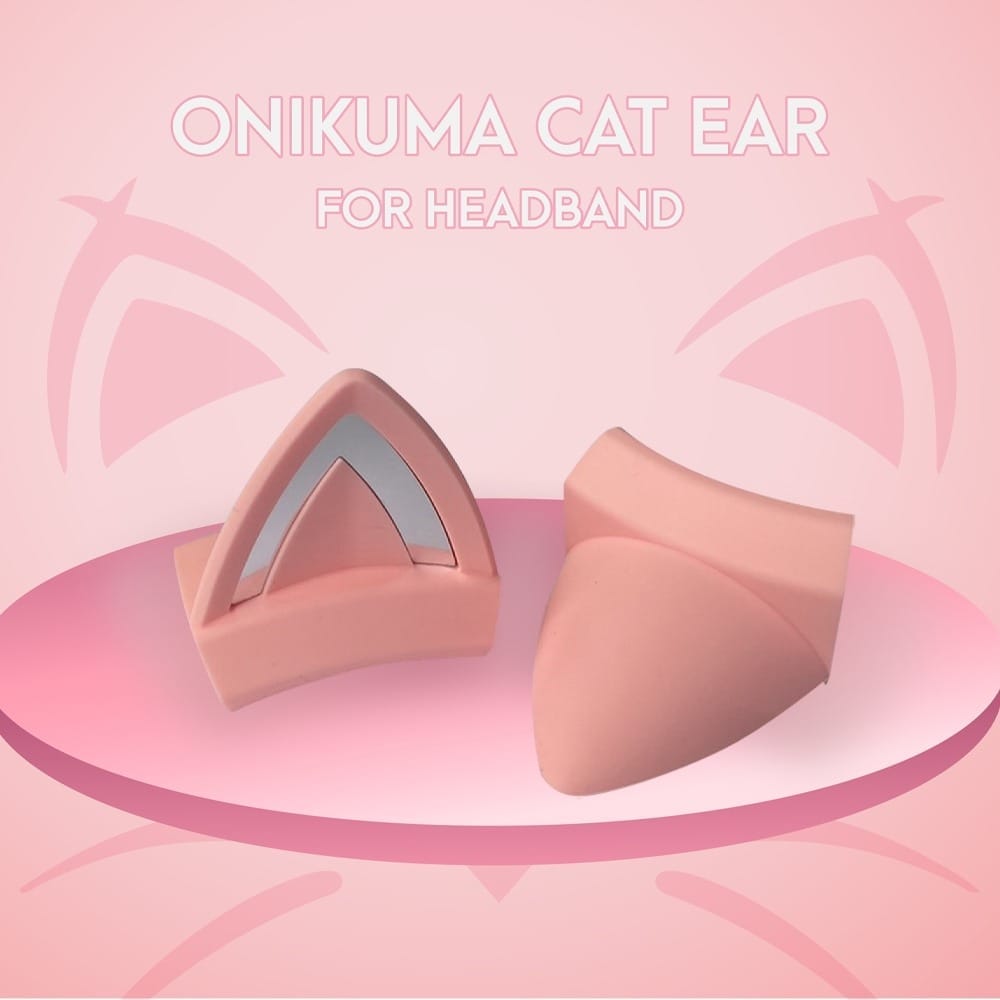 อุปกรณ์ตกแต่งหูฟังรูปทรงหูแมว สำหรับ ONIKUMA K96 - สีชมพู