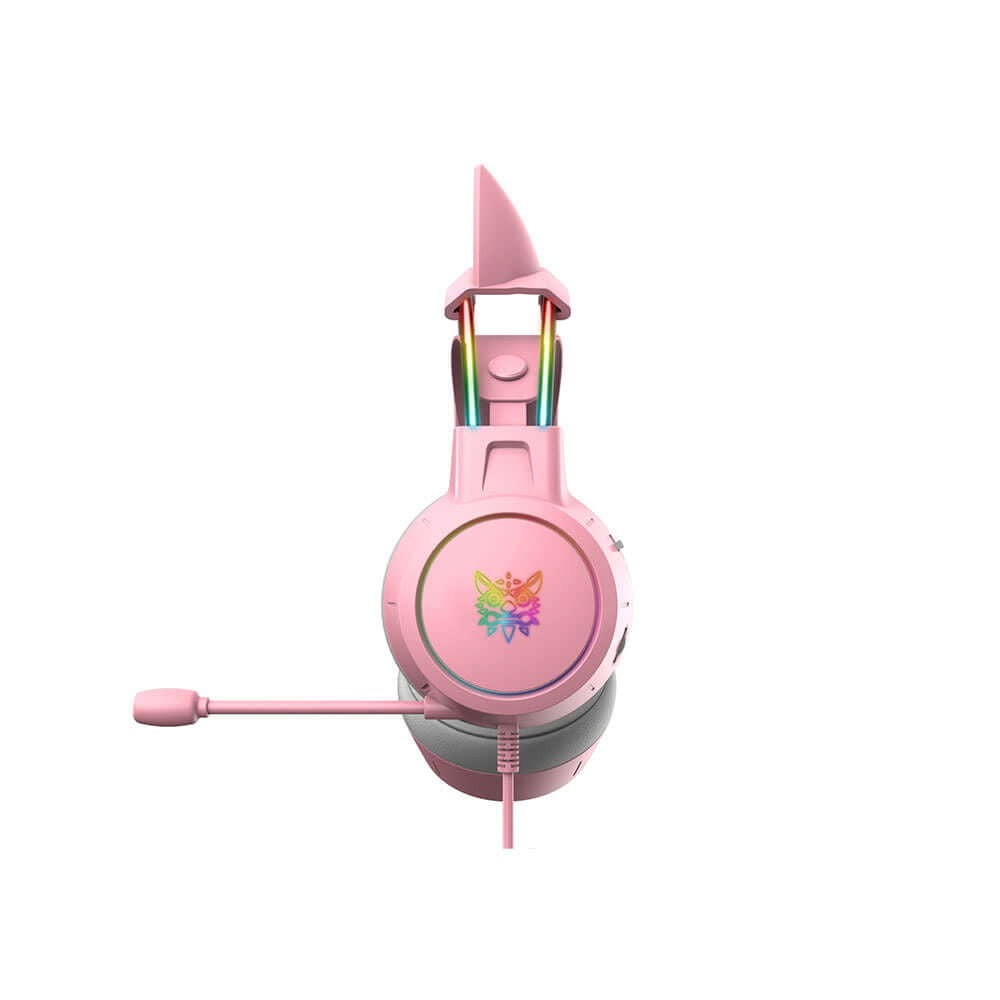 หูฟังเกมมิ่ง ONIKUMA X15 PRO CAT EARS RGB LIGHT DOUBLE-HEAD BEAM - สีชมพู_2