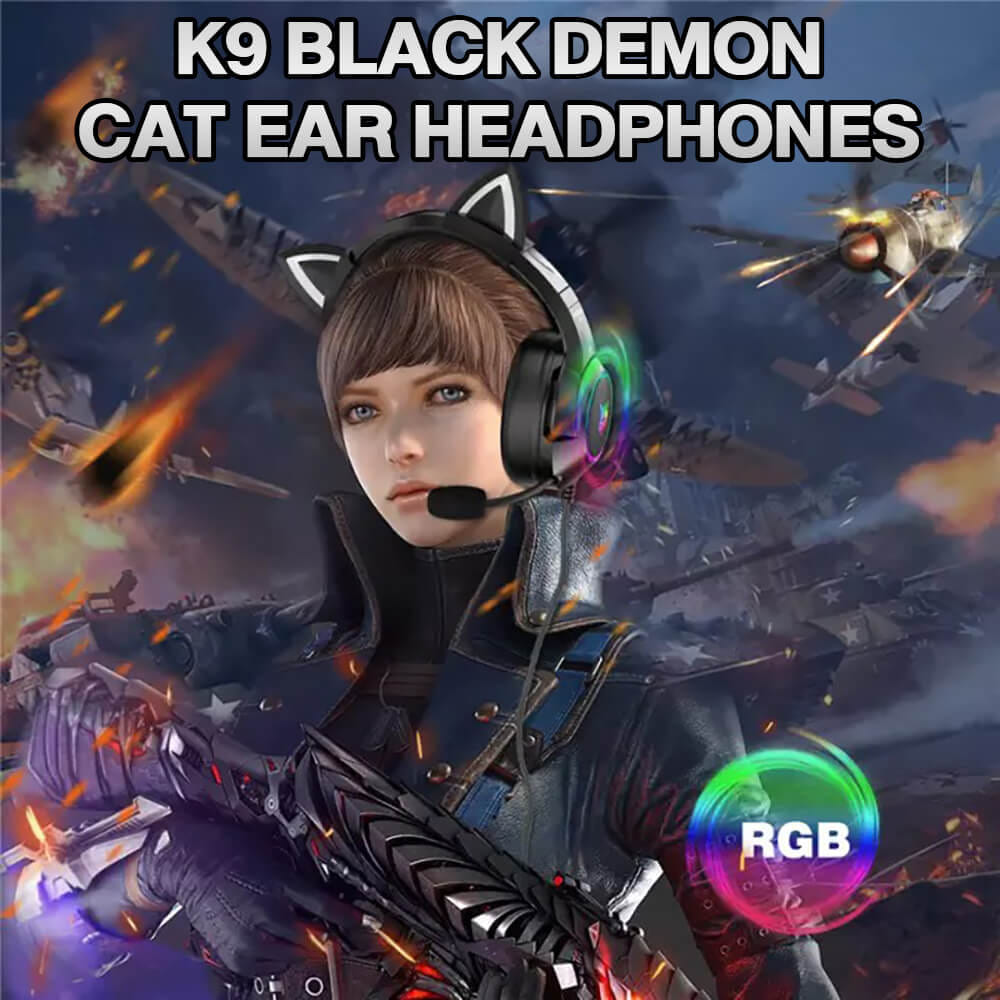 หูฟังเกมมิ่ง ONIKUMA K9 CAT EARS GAMING HEADSET - สีดำ (3.5)_3