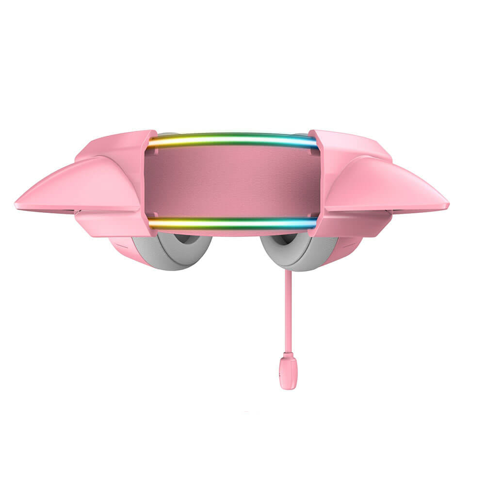 หูฟังเกมมิ่ง ONIKUMA X15 PRO CAT EARS RGB LIGHT DOUBLE-HEAD BEAM - สีชมพู_3
