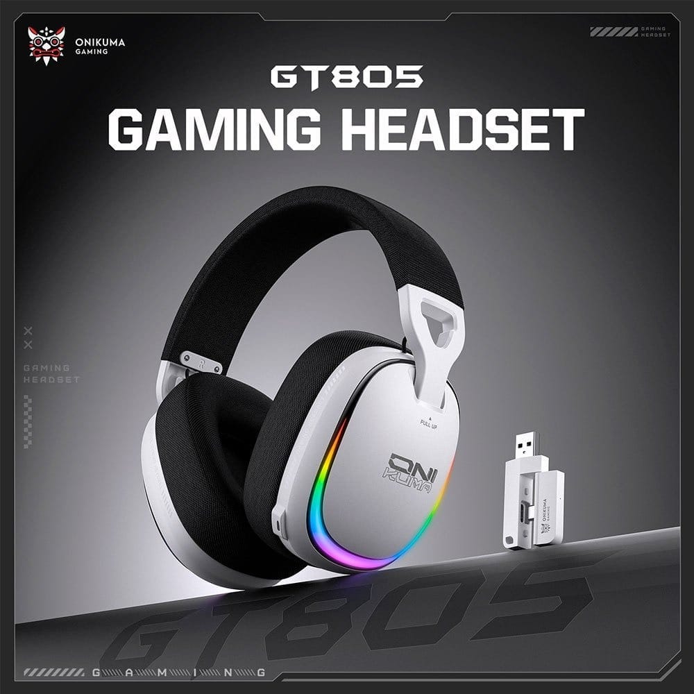 หูฟังเกมมิ่งไร้สาย ONIKUMA GT805 - ขาว