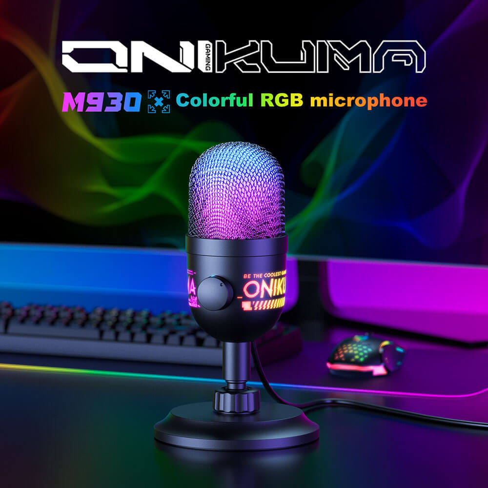 ไมโครโฟน ONIKUMA M930 ไมค์แบบตั้งโต๊ะ สำหรับเล่นเกม สตรีมมิ่ง ฯลฯ - สีดำ_6