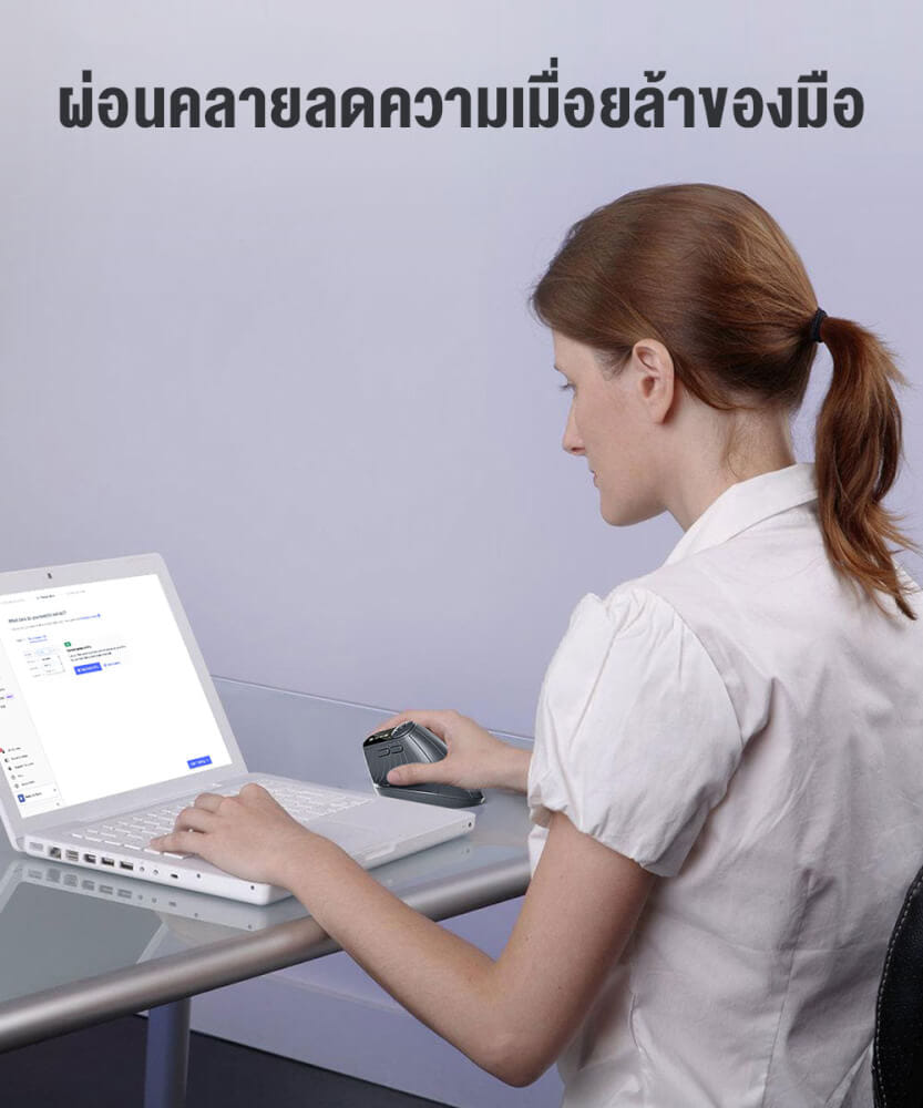 เมาส์ไร้สาย ONIKUMA CW932 WIRELESS VERTICAL MOUSE เชื่อมต่อ 2.4G / BLUETOOTH 1-2 - สีดำ_7