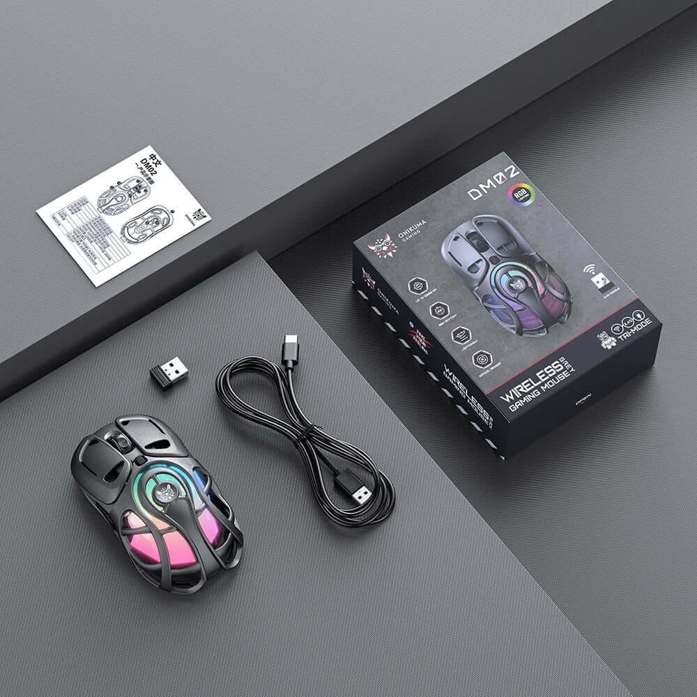 เมาส์เกมมิ่ง ONIKUMA DM02 3 MODE - สีเทา