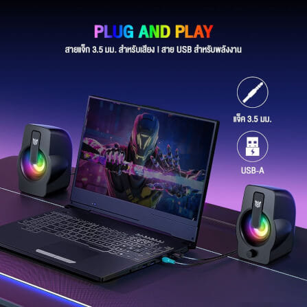 ลำโพง ONIKUMA L10 RGB STEREO (USB) -  สีดำ_1