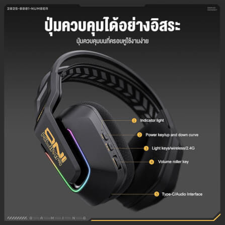 หูฟังเกมมิ่ง ONIKUMA GT828 4 MODELS WIRELESS_3
