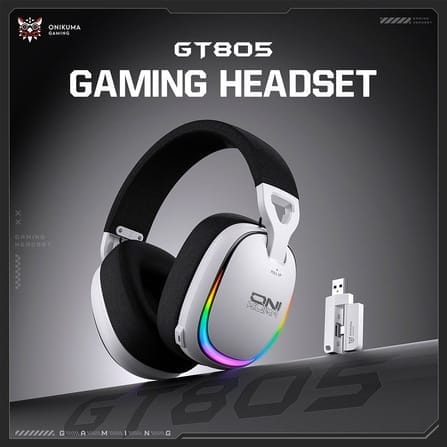 หูฟังเกมมิ่งไร้สาย ONIKUMA GT805 - ขาว_4