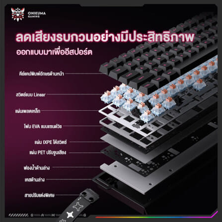 คีย์บอร์ดเกมมิ่ง ONIKUMA MT603 68 KEYS_5