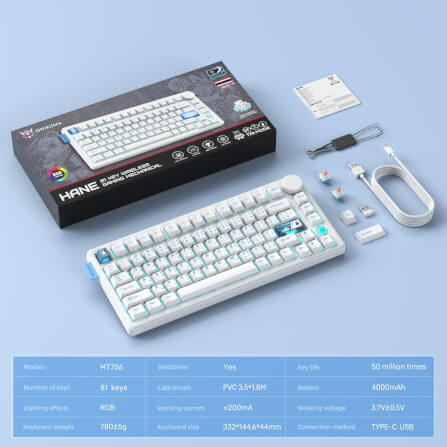 คีย์บอร์ดเกมมิ่ง ONIKUMA HANE 81-KEYS THREE MODES - สีดำ_6