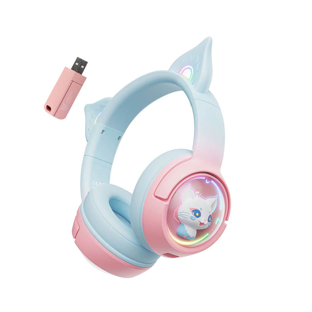 หูฟังเกมมิ่งไร้สาย ONIKUMA B5 GRADIENT เชื่อมต่อได้ 3 โหมด - ชมพูฟ้า_0