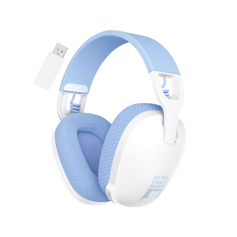 หูฟังเกมมิ่งไร้สาย ONIKUMA KUMA หูฟังระดับ E-SPORTS เชื่อมต่อได้ 3 โหมด - สีขาวฟ้า