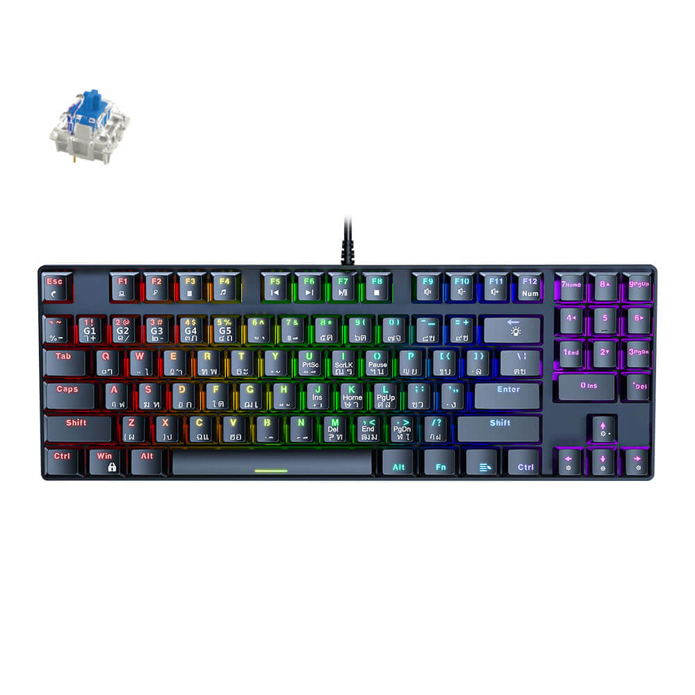 คีย์บอร์ดเกมมิ่ง ONIKUMA HARU LITE GAMING KEYBOARD MINI RGB - สีดำ (BLUE SWITCH) (TH/EN)_0