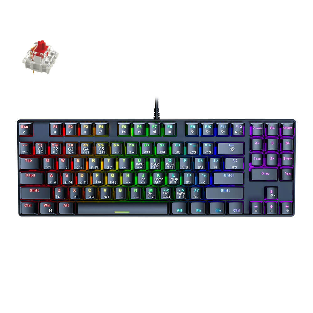 คีย์บอร์ดเกมมิ่ง ONIKUMA HARU LITE GAMING KEYBOARD MINI RGB - สีดำ (RED SWITCH) (TH/EN)_0