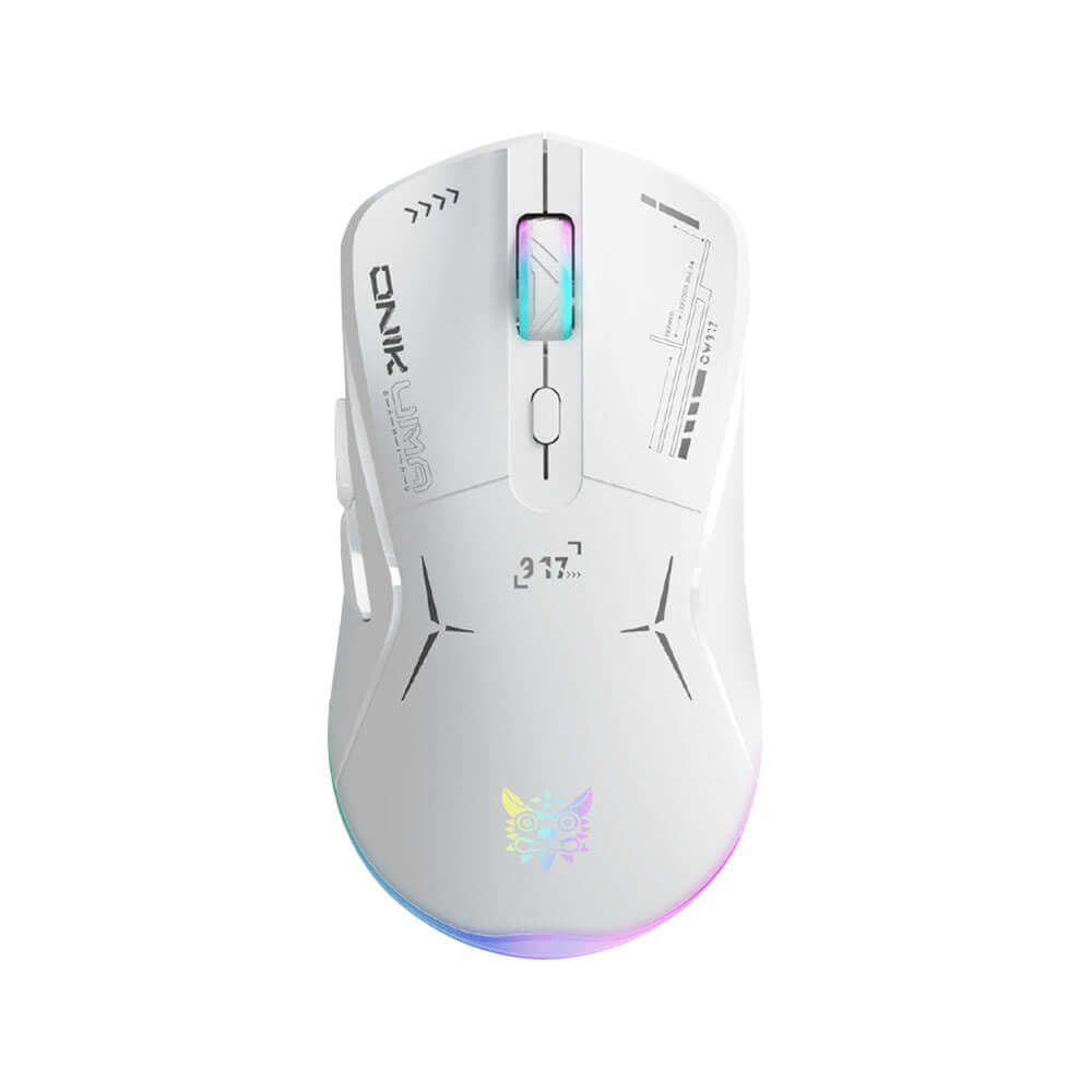 เมาส์เกมมิ่ง ONIKUMA OKAMI WIRELESS DUAL-MODE GAMING MOUSE เชื่อมต่อได้ 2 โหมด - สีขาว_0