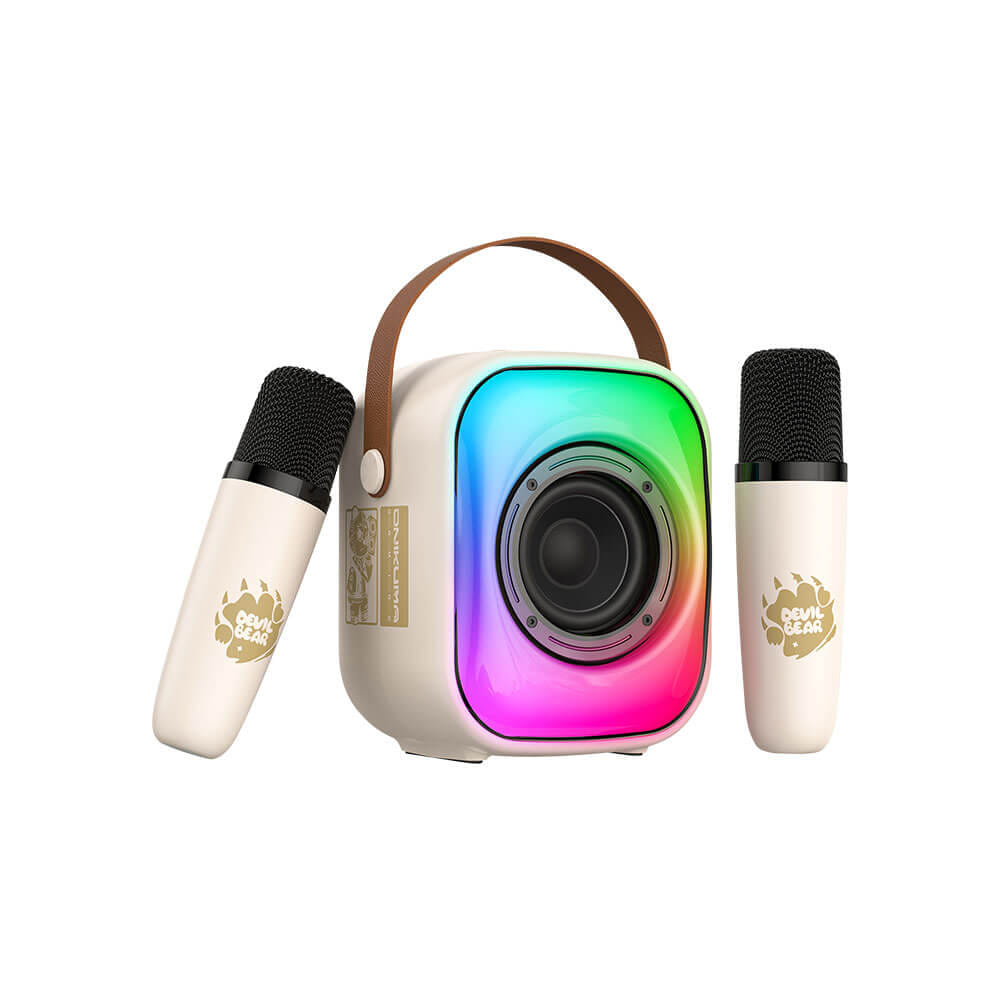 ลำโพงคาราโอเกะ ONIKUMA L7 BLUETOOTH KARAOKE SPEAKER พร้อมไมโครโฟน 2 อัน - สีขาว_0
