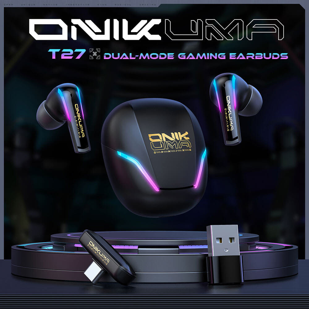 หูฟังเกมมิ่งไร้สาย ONIKUMA T27 ไมโครโฟน ENC - สีดำ_1