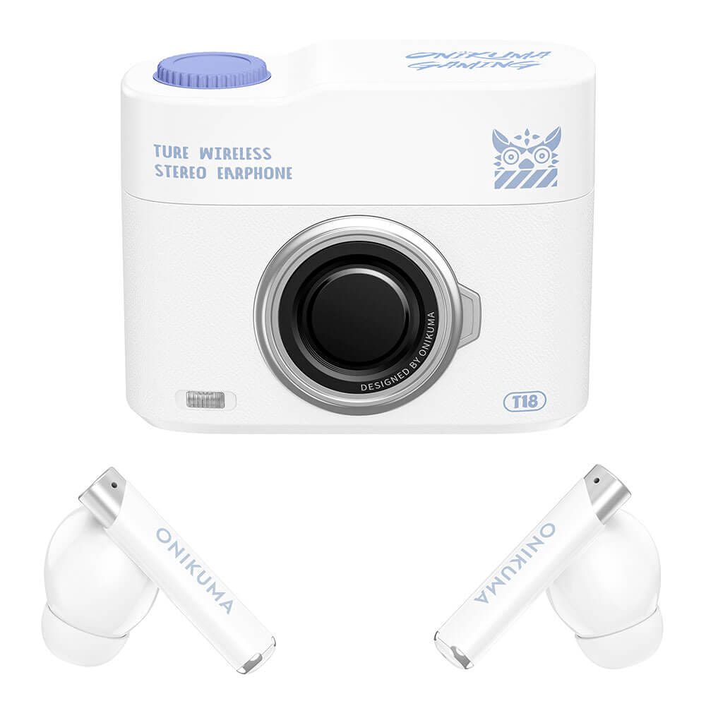หูฟังเกมมิ่งไร้สาย ONIKUMA T18 รูปทรงสไตล์เรโทร BLUETOOTH 5.3 - สีขาว_1