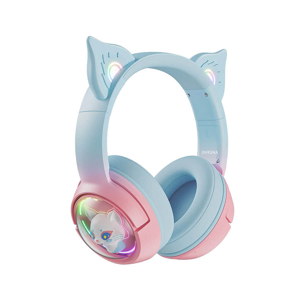 หูฟังเกมมิ่งไร้สาย ONIKUMA B5 GRADIENT เชื่อมต่อได้ 3 โหมด - ชมพูฟ้า_2