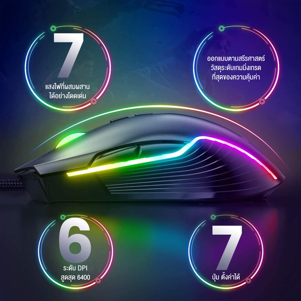 เมาส์เกมมิ่ง ONIKUMA CW905 GAMING MOUSE - สีดำ_2