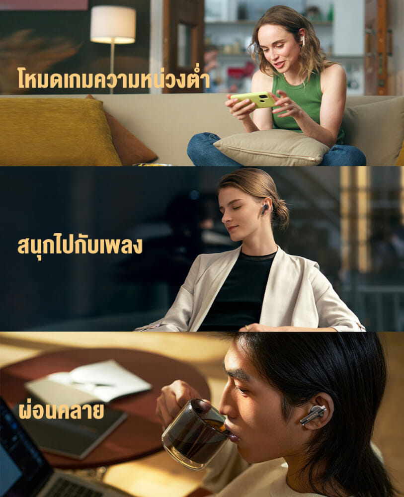 หูฟังเกมมิ่งไร้สาย ONIKUMA T18 รูปทรงสไตล์เรโทร BLUETOOTH 5.3 - สีดำ_4