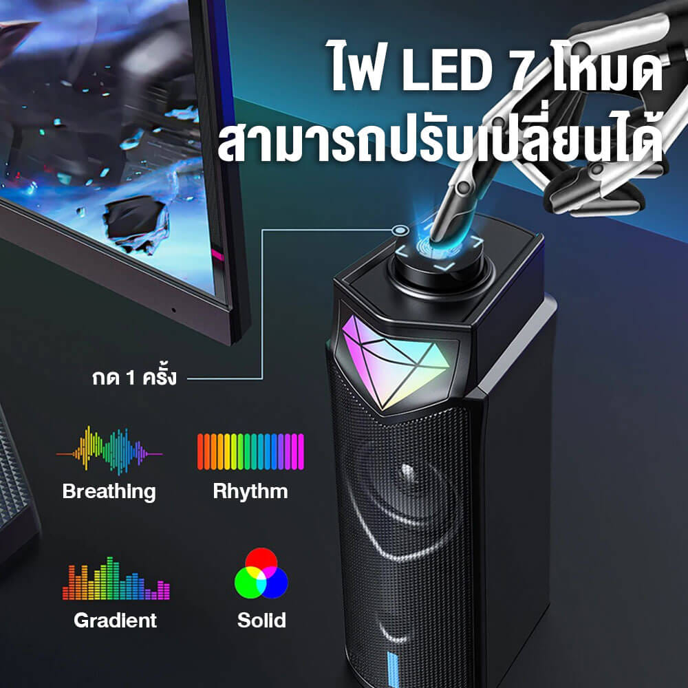 ลำโพงตั้งโต๊ะ ONIKUMA L1 DESKTOP SPEAKER WITH BLUETOOTH 5.3 - สีดำ_4