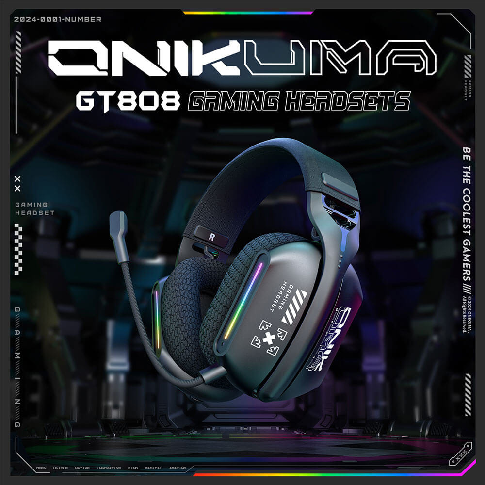 หูฟังเกมมิ่งไร้สาย ONIKUMA GT808 เชื่อมต่อได้ 3 โหมด - สีดำ_5