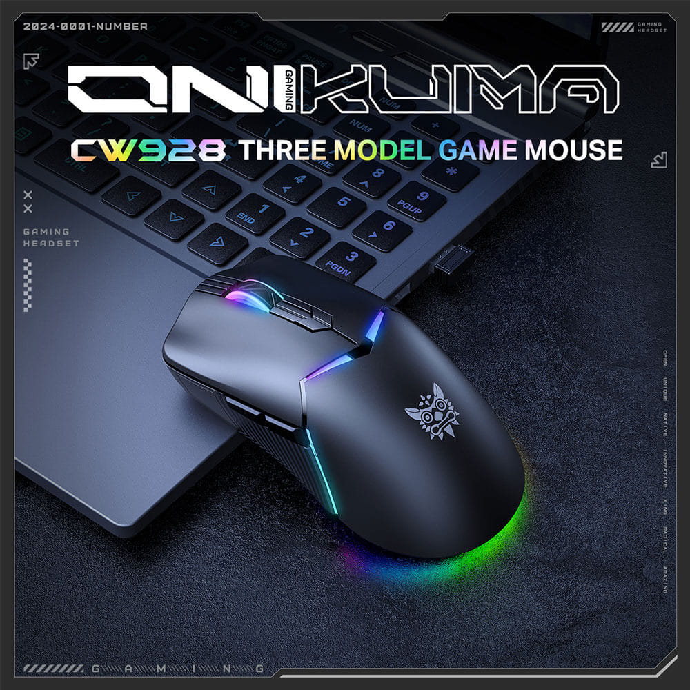 เมาส์เกมมิ่ง ONIKUMA KITSU เชื่อมต่อได้ 3 โหมด - สีดำ_5
