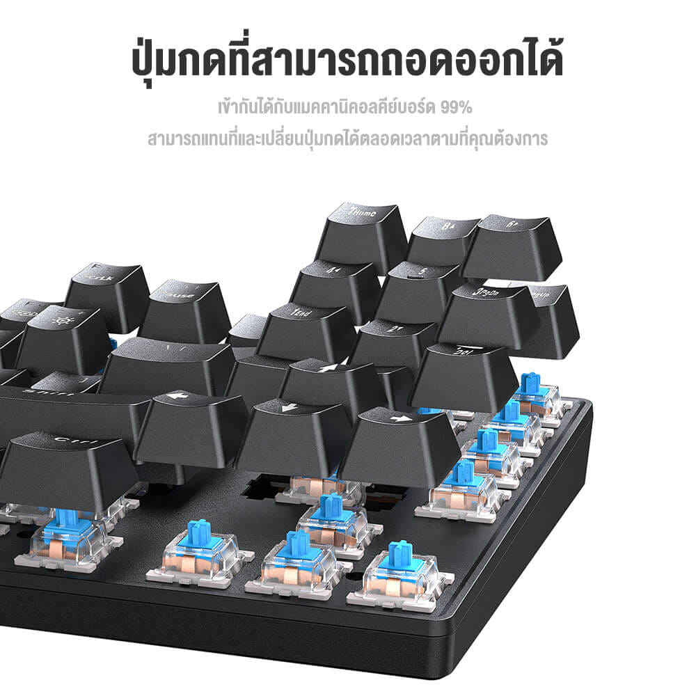 คีย์บอร์ดเกมมิ่ง ONIKUMA HARU LITE GAMING KEYBOARD MINI RGB - สีดำ (BLUE SWITCH) (TH/EN)_6
