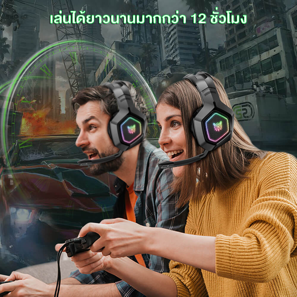 หูฟังเกมมิ่งไร้สาย ONIKUMA KUMONG เชื่อมต่อได้ 3 โหมด - สีดำ_7