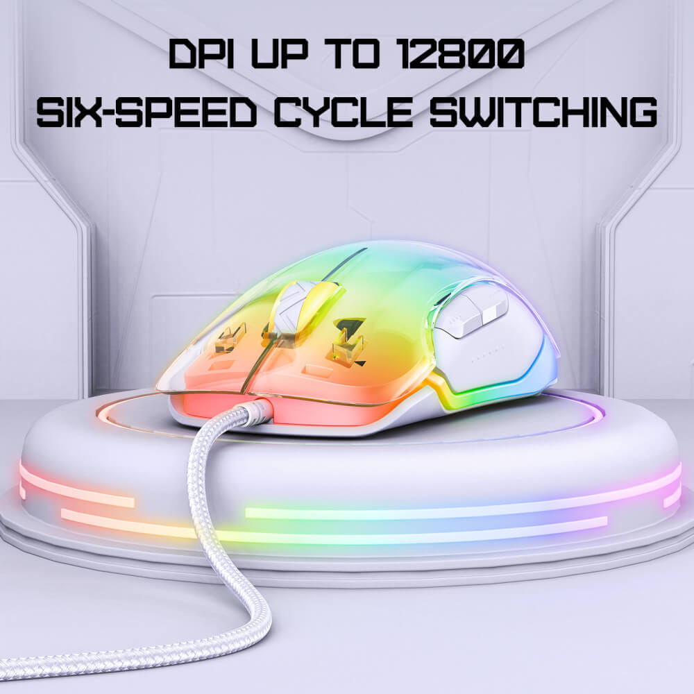เมาส์เกมมิ่ง ONIKUMA CW925 RGB BACKLIT WIRED GAMING MOUSE - ขาว_8