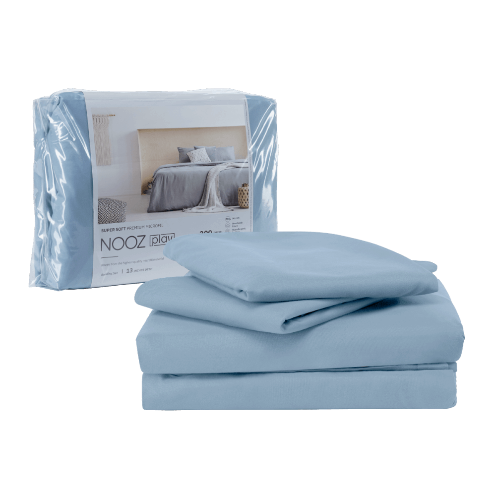 ผ้าปูที่นอน 6 ฟุต Nooz Play รุ่น Bedding Set สีฟ้า Sky Blue_0