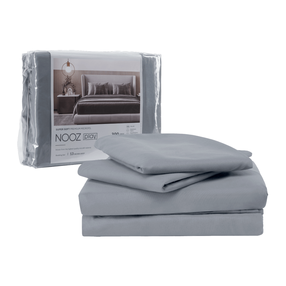 ผ้าปูที่นอน 6 ฟุต Nooz Play รุ่น Bedding Set สีเทา Cloudy Gray_0