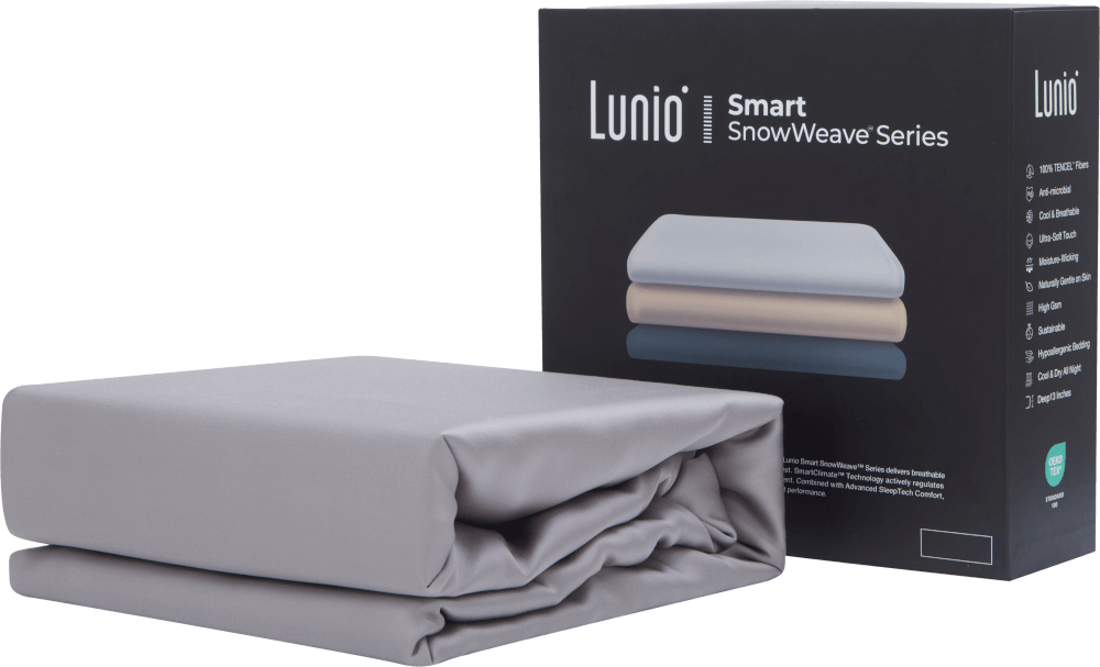เซ็ตผ้าปูที่นอน เกรดพรีเมียม 5ฟุต LUNIO SMART SNOWWEAVE BEDDING SET PLATINUM GRAY สีเทา 3ชิ้น (สำหรับที่นอนหนา 13นิ้ว)_0