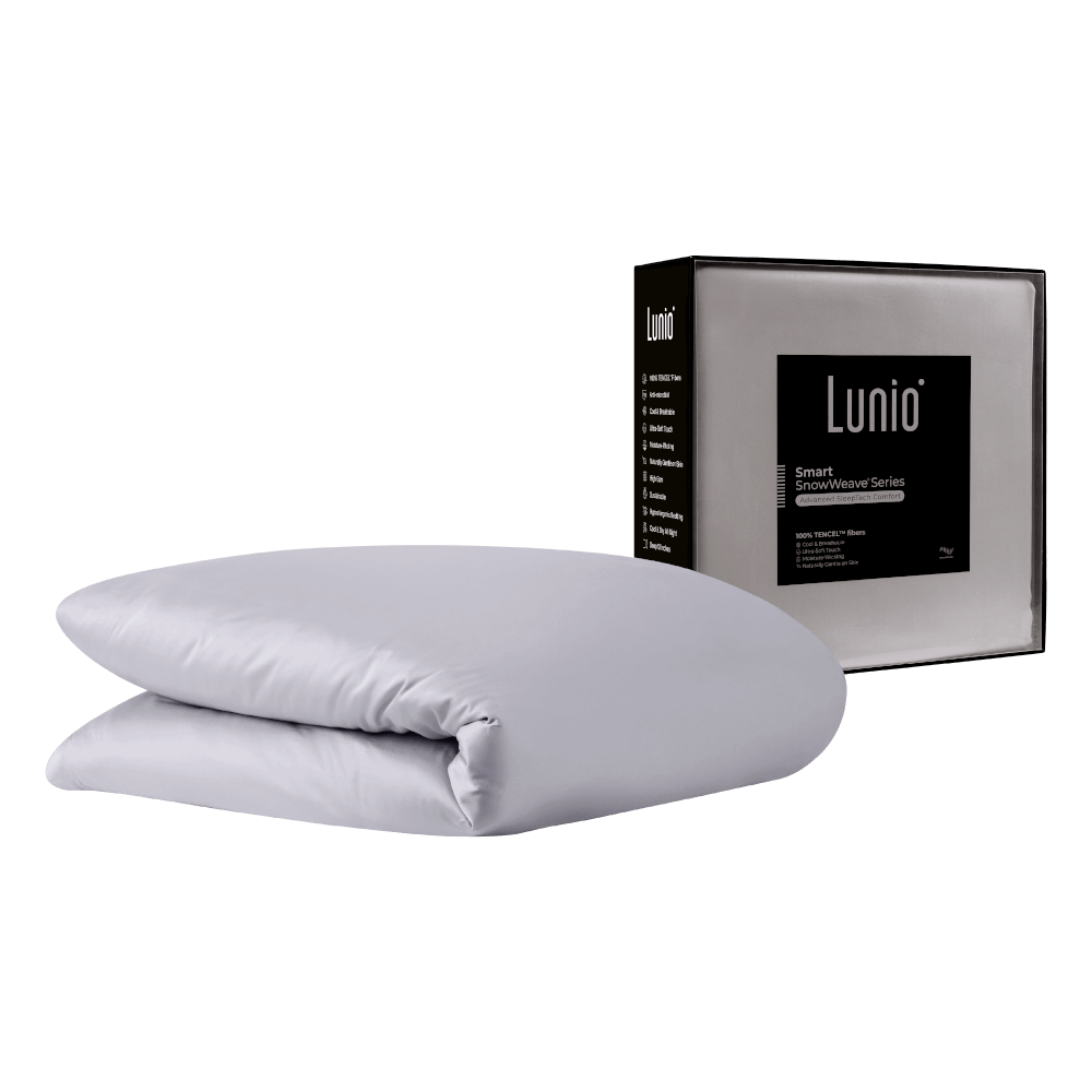 ปลอกผ้านวม 5,6 ฟุต LUNIO SMART SNOWWEAVE DUVET COVER, PLATINUM GRAY สีเทา_0