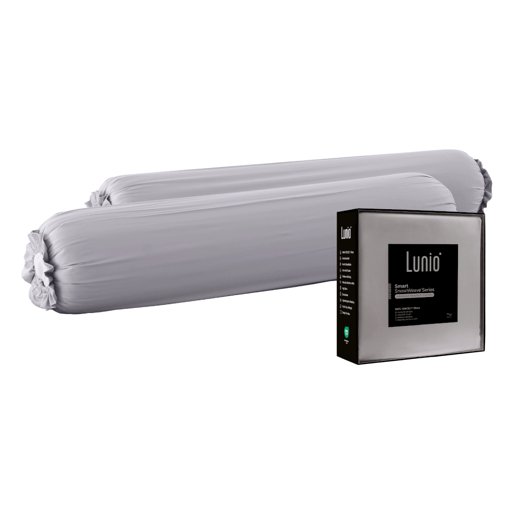 ปลอกหมอนข้าง LUNIO SMART SNOWWEAVE BOLSTER CASE PLATINUM GRAY สีเทา จำนวน2ชิ้น_0