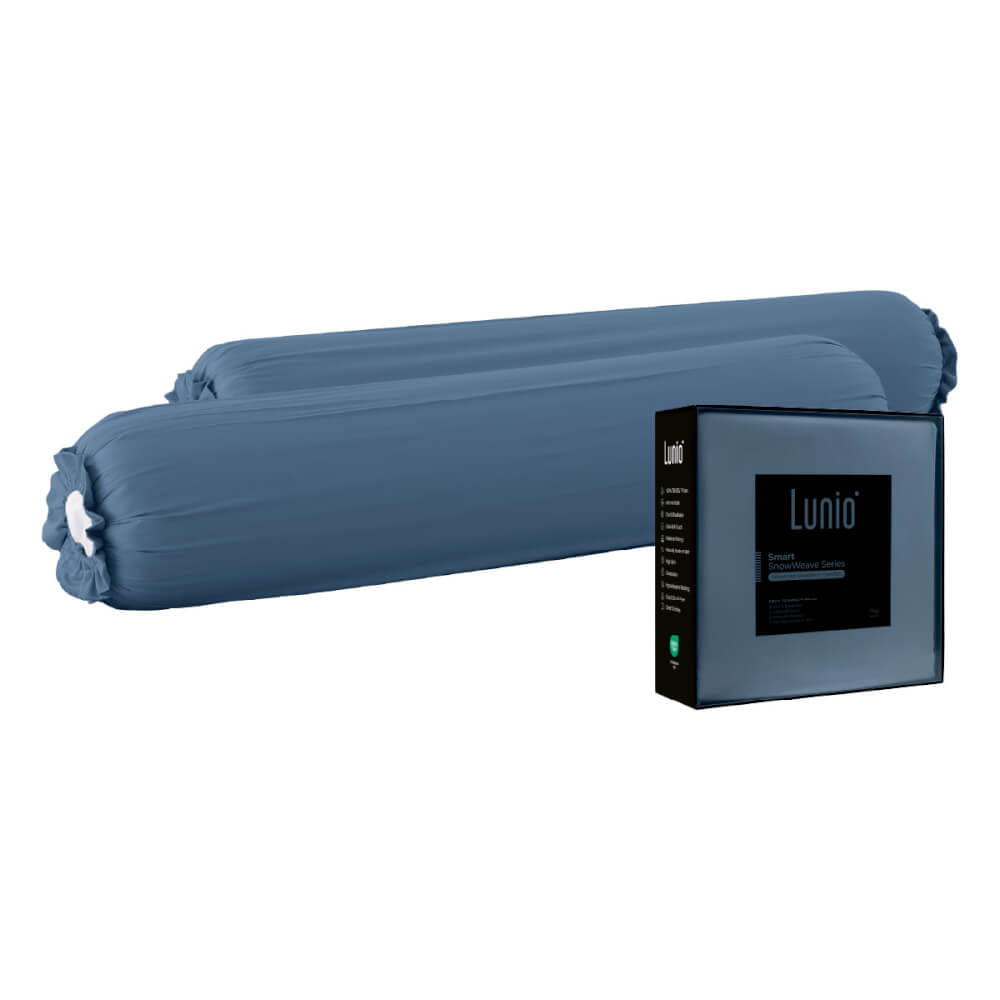 ปลอกหมอนข้าง LUNIO SMART SNOWWEAVE BOLSTER CASE QUANTA BLUE สีน้ำเงินเทา จำนวน2ชิ้น_0