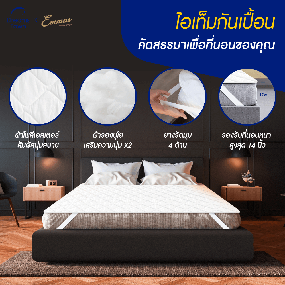 ผ้ารองกันเปื้อน 5 ฟุต EMMAS DELUXE COMFORT PROTECTOR_1