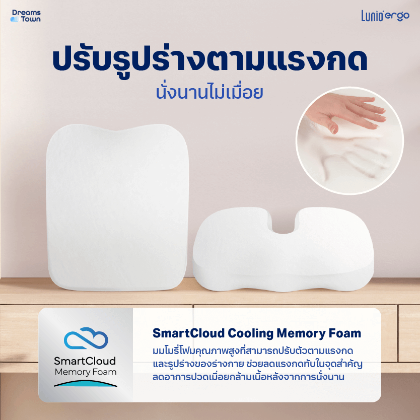 เซ็ตเบาะรองนั่ง+เบาะรองหลัง LUNIO ERGO LITE BACK CUSHION+LUNIO ERGO LITE SEAT CUSHION_2