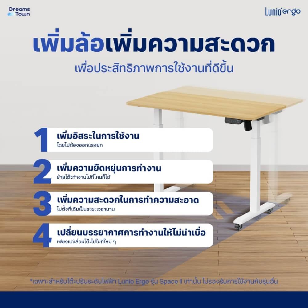 ล้อสำหรับโต๊ะปรับระดับ LUNIO ERGO SPACE II CASTER_2