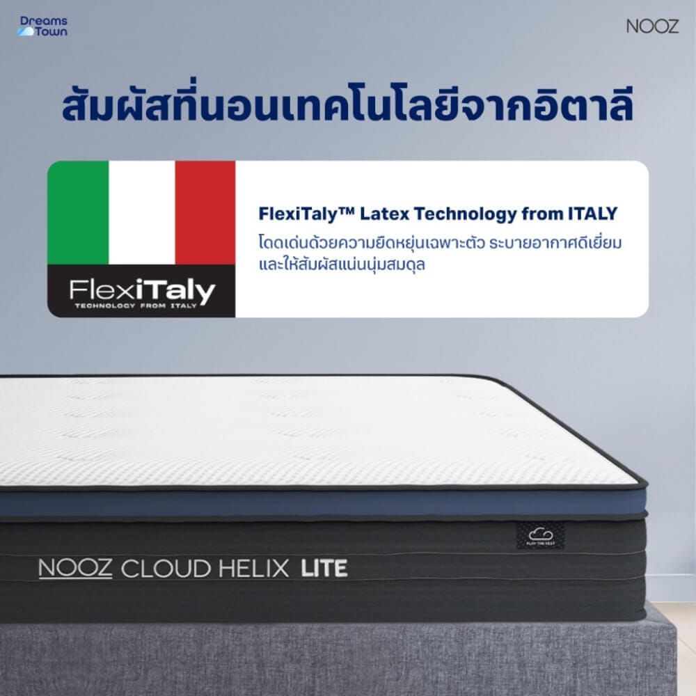 ที่นอนยางพาราแท้ 3.5 ฟุต NOOZ CLOUD HELIX LITE มาพร้อมกับฐานเตียง 3.5 ฟุต NOOZ PIXEL BED FRAME (ไม่มีหัวเตียง)_2