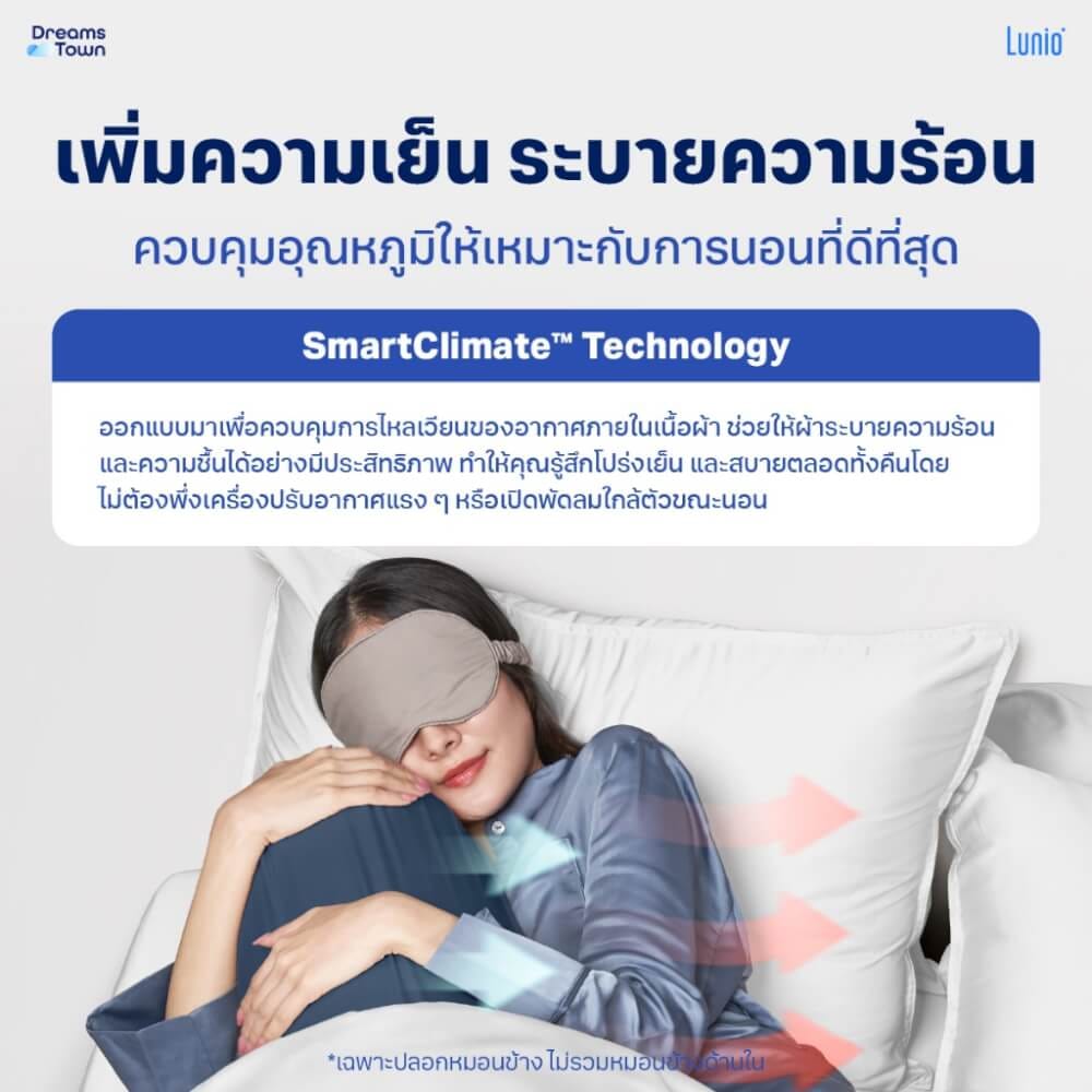 ปลอกหมอนข้าง LUNIO SMART SNOWWEAVE BOLSTER CASE QUANTA BLUE สีน้ำเงินเทา จำนวน2ชิ้น_2