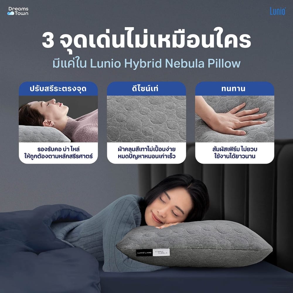หมอนเมมโมรี่โฟม LUNIO HYBRID NEBULA_2