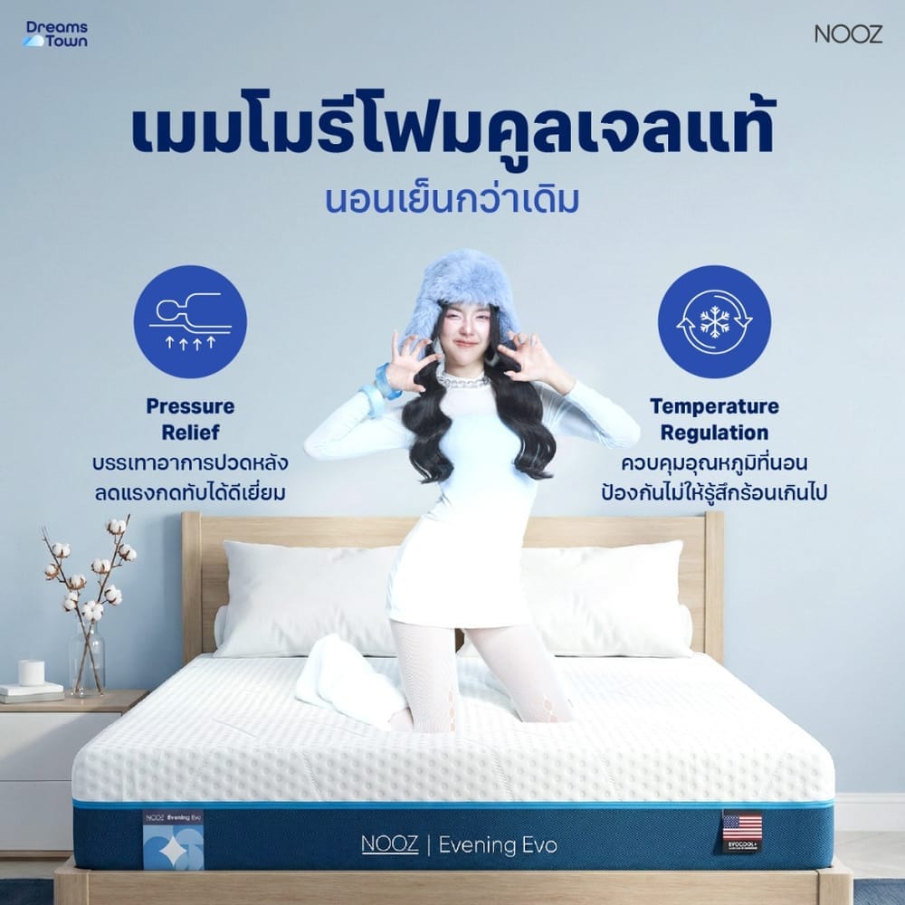ที่นอนเมมโมรี่โฟม 6 ฟุต NOOZ EVENING EVO หนา 7 นิ้ว