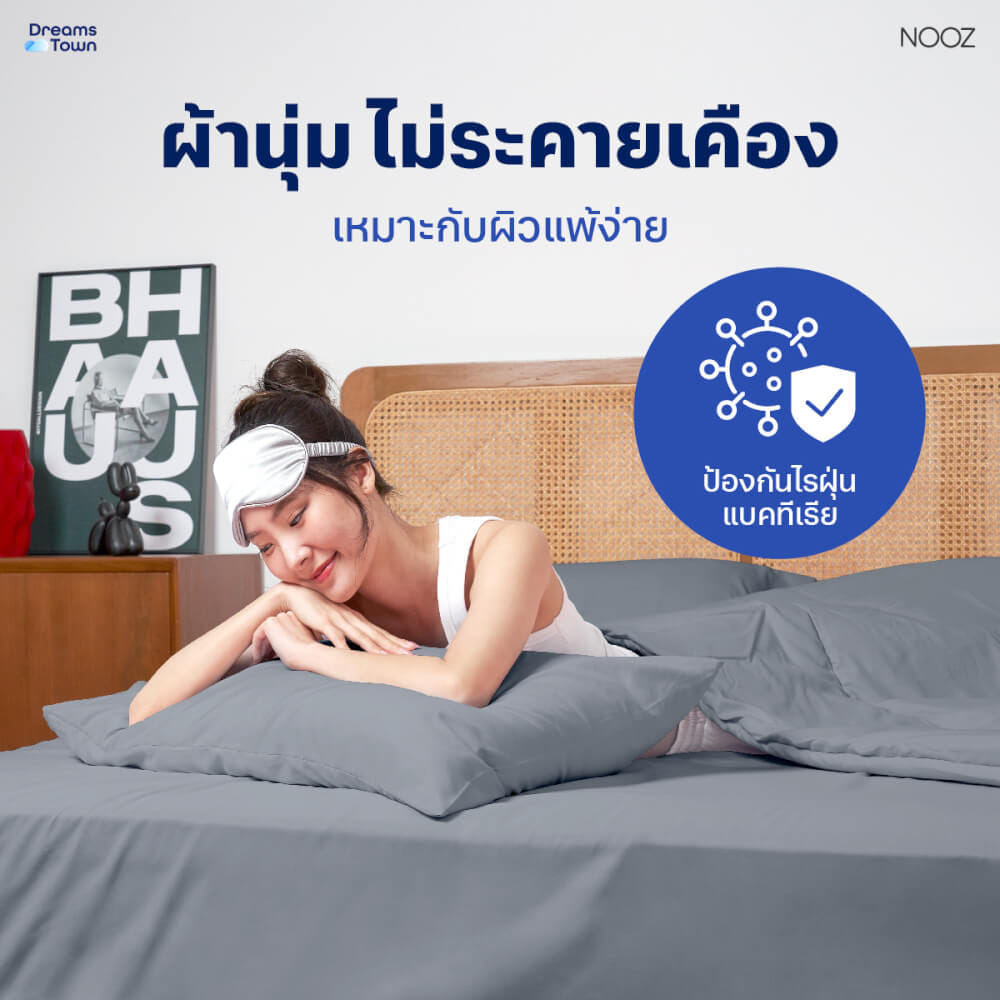 ผ้านวม 3.5 ฟุต NOOZ PLAY รุ่น COMFORTER สีเทา CLOUDY GRAY_3