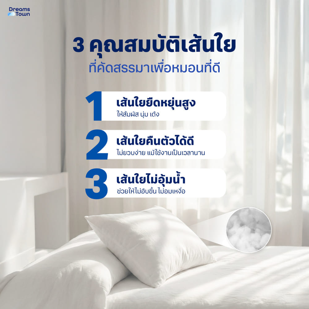 เซ็ตหมอนหนุน 2 ใบ DREAMSTOWN POLYESTER PILLOW_3