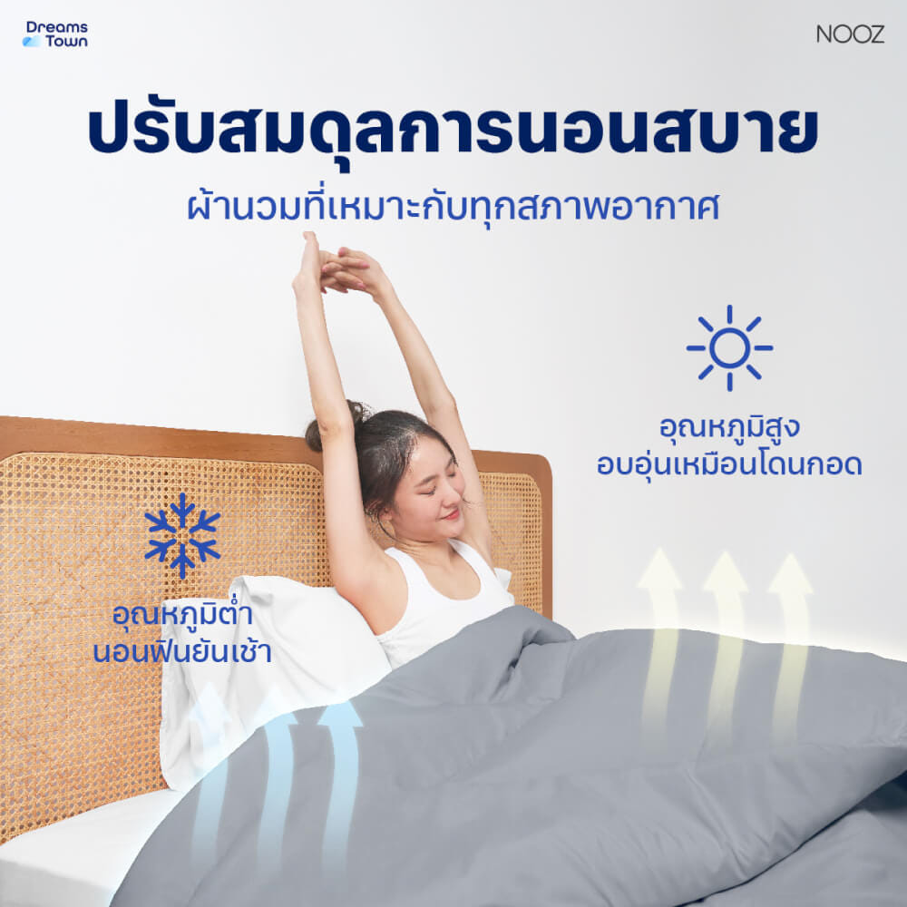 ผ้านวม 3.5 ฟุต NOOZ PLAY รุ่น COMFORTER สีเทา CLOUDY GRAY_4