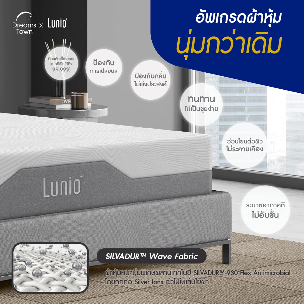 [ลดล้างสต็อค] ที่นอนยางพารา 6 ฟุต LUNIO ONE GRAPHENE ผสานไมโครพ็อกเก็ตสปริง_4