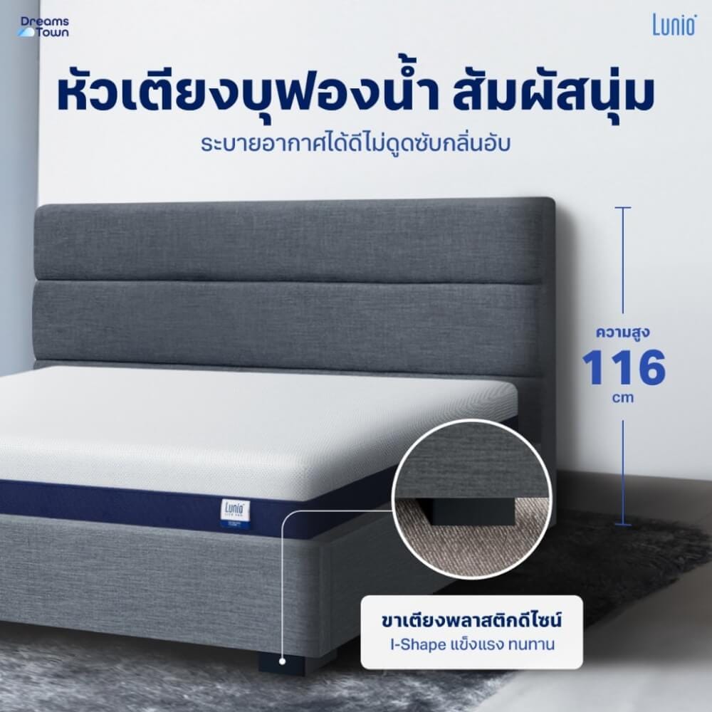 ที่นอนยางพารา 5 ฟุต LUNIO LITE PRO มาพร้อมเตียงไม้อัดคุณภาพสูง สไตล์โมเดิร์น LUNIO ATLAS_4