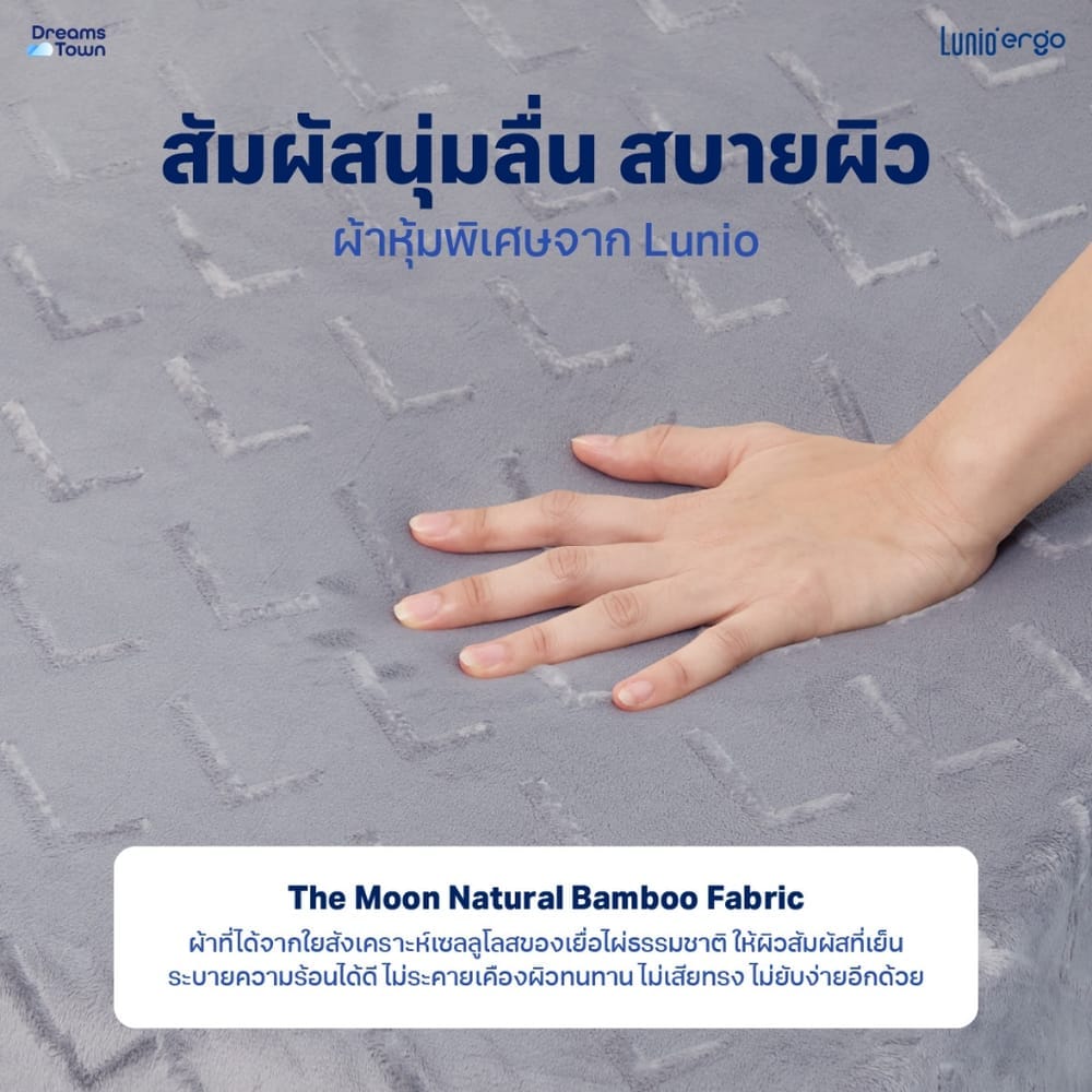 หมอนทรงสามเหลี่ยม Lunio Breeze Wedge Pillow ลดกรน 